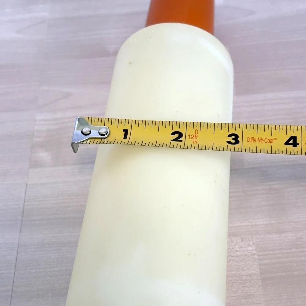 Vintage Tupperware Rolling Pin Fillable Pastry Dough Roller Orange Handles USA‎